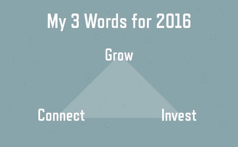 My Three Words for 2016 - Grow. Invest. Connect.